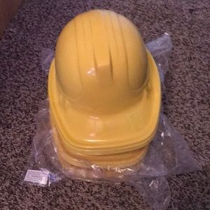 Yellow plastic kids construction hats-3 dozens